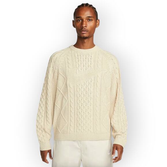 KarlAnthonyTowns XXL Nike Life Cable Knit Sweater Rattan DQ5176-206 NEW KAT - Picture 3 of 14